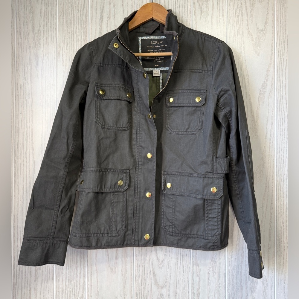 J.CREW Relaxed Boyfriend Field Jacket Utility Olive Green